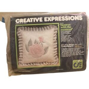 NEW ROSE WHISPER PILLOW Candlequilting Kit  14" x 14" Creative Expressions 1983